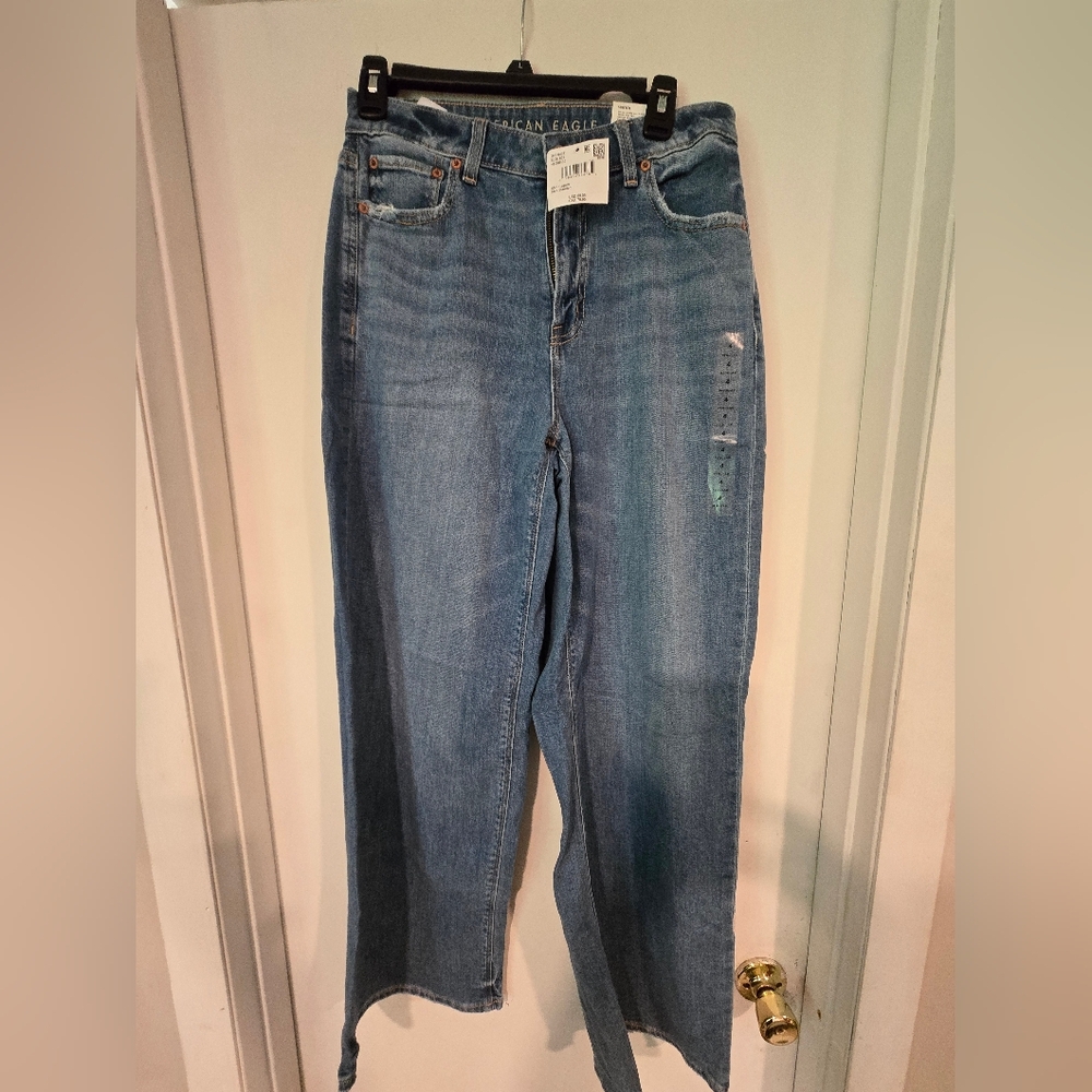 American Eagle Outfitters Blue Flare Wide Leg Jeans